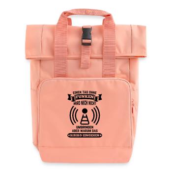 Amateurfunker ein Tag ohne funken wird mich nicht - Rolltop Rucksack mit zwei Griffen - Chintzrosa - Vorne