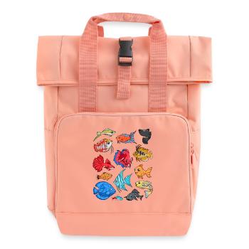 Verschiedene Zierfische - Aquaristik - Rolltop Rucksack mit zwei Griffen - Chintzrosa - Vorne