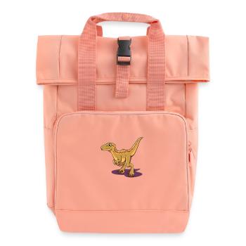 Cartoon Velociraptor - Roll Top Backpack with Two Handles - chintz rose - Front