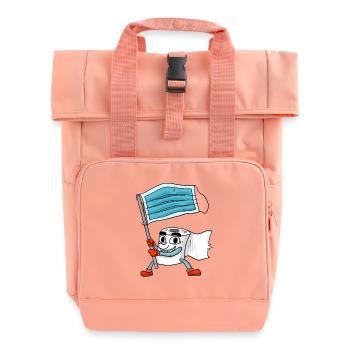 Drapeau de masque de papier toilette - Sac à dos Roll Top à deux anses - rose liberty - Devant