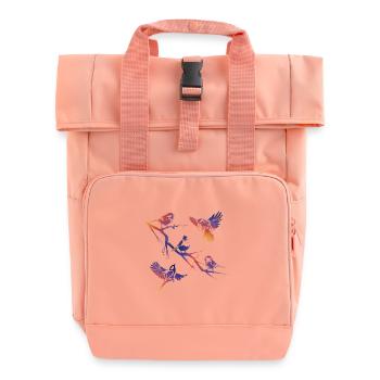 Vögel auf einem Zweig - Rolltop Rucksack mit zwei Griffen - Chintzrosa - Vorne