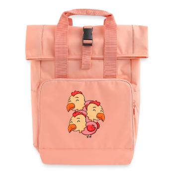 Cute Chickens - Chicken - Roll Top Backpack with Two Handles - chintz rose - Front