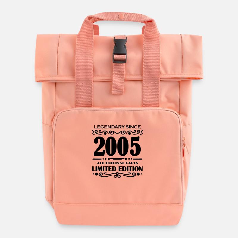 2005 - Born 2005 - Year of construction 2005 - Roll Top Backpack with Two Handles - chintz rose
