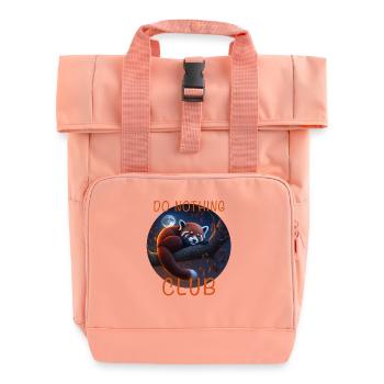 Red panda - Roll Top Backpack with Two Handles - chintz rose - Front