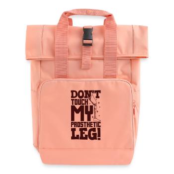 Do not touch my prosthesis - leg prosthesis - Roll Top Backpack with Two Handles - chintz rose - Front