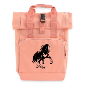 Pferd Shire Horse - Roll Top Backpack with Two Handles - chintz rose - Front
