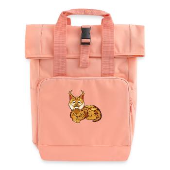 Kawaii Eurasischer Luchs - Rolltop Rucksack mit zwei Griffen - Chintzrosa - Vorne