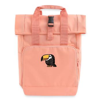 Kawaii Tukan Paradiesvogel Design - Niedliche - Rolltop Rucksack mit zwei Griffen - Chintzrosa - Vorne