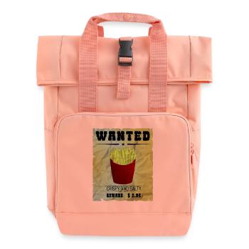 Pommes - french fries - Rolltop Rucksack mit zwei Griffen - Chintzrosa - Vorne