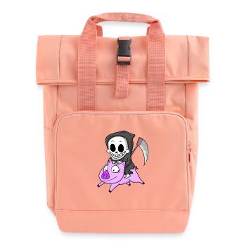 Sensenmann Schwein - Rolltop Rucksack mit zwei Griffen - Chintzrosa - Vorne