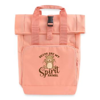 Les ours sont mon animal spirituel Wildnis - Sac à dos Roll Top à deux anses - rose liberty - Devant
