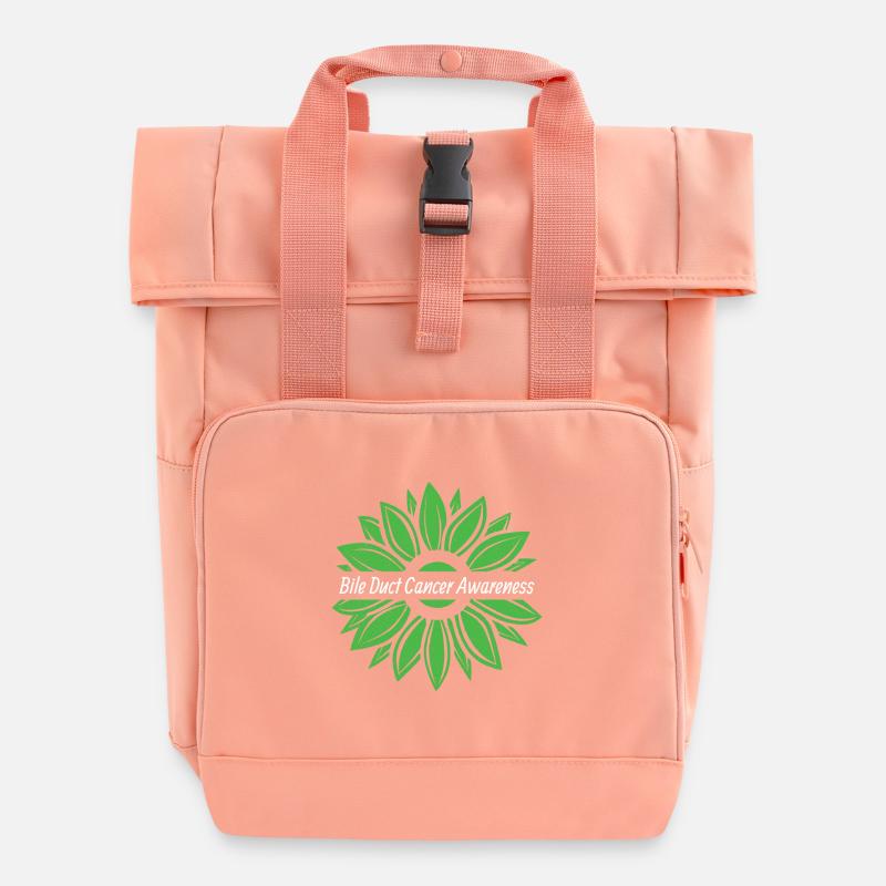 Gallengangskrebs Bewusstsein Sonnenblume - Rolltop Rucksack mit zwei Griffen - Chintzrosa