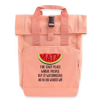 Mathematics and watermelons - Roll Top Backpack with Two Handles - chintz rose - Front