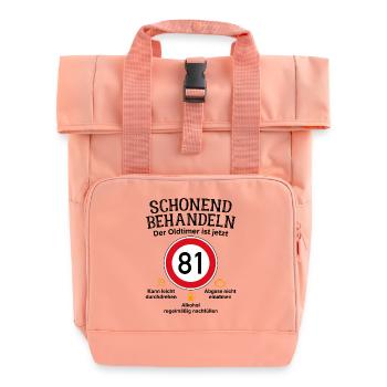 81. Geburtstag Schonend Behandeln Oldtimer Ist 81 - Rolltop Rucksack mit zwei Griffen - Chintzrosa - Vorne