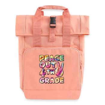 Peace Out 1. Klasse Letzter Schultag - Rolltop Rucksack mit zwei Griffen - Chintzrosa - Vorne