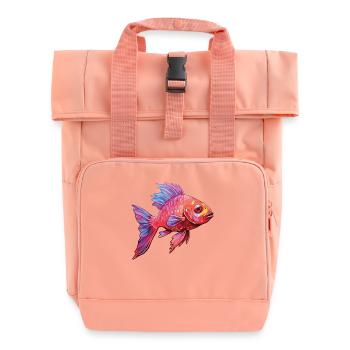 Cherry Barb Fish Aquarium - Roll Top Backpack with Two Handles - chintz rose - Front