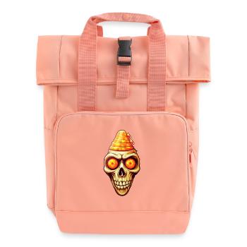 Candy Corn Skull - Roll Top Backpack with Two Handles - chintz rose - Front