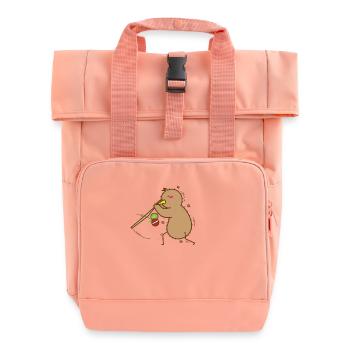 Le kiwi joue avec le bâton, l’oiseau et les fruits - Sac à dos Roll Top à deux anses - rose liberty - Devant