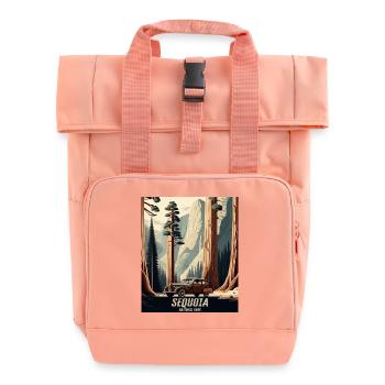 Vintage Sequoia Nationalpark Retro Roadtrip Kunst - Rolltop Rucksack mit zwei Griffen - Chintzrosa - Vorne