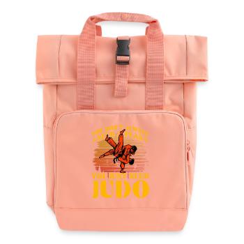 You don't always need a plan you just need Judo - Roll Top Backpack with Two Handles - chintz rose - Front