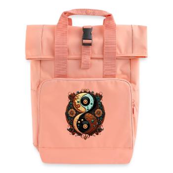 Yin Yang - Roll Top Backpack with Two Handles - chintz rose - Front