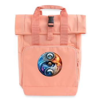 Yin Yang - Roll Top Backpack with Two Handles - chintz rose - Front