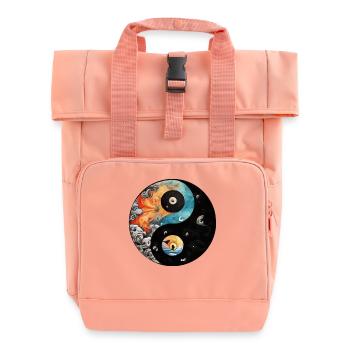 Yin Yang - Roll Top Backpack with Two Handles - chintz rose - Front