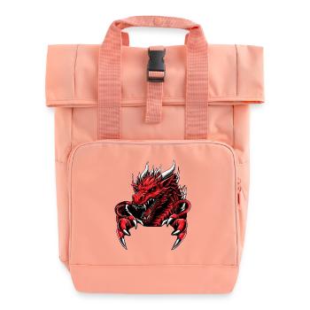 Mystery Legendary Red Fire Dragon Mythical 3D Epic - Roll Top Backpack with Two Handles - chintz rose - Front