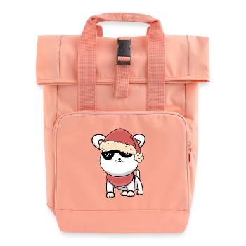 Xmas Katze Kitten Nikolaus1 Weihnachtsmann Miau - Rolltop Rucksack mit zwei Griffen - Chintzrosa - Vorne