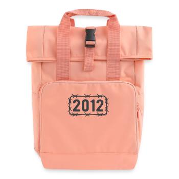 Geburtstag Jahrgang 2012 Stacheldraht - Rolltop Rucksack mit zwei Griffen - Chintzrosa - Vorne