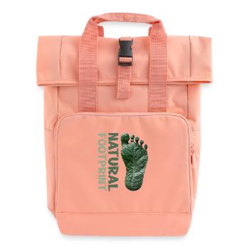 Natural Footprint Umwelt Klima Naturschutz Shirt - Rolltop Rucksack mit zwei Griffen - Chintzrosa - Vorne