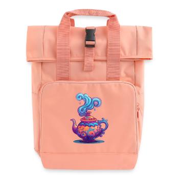 Mystische Teekanne Mit Zauberhaften Wirbeln - Rolltop Rucksack mit zwei Griffen - Chintzrosa - Vorne
