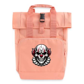 Clown effrayant maléfique Horreur Crâne Design - Sac à dos Roll Top à deux anses - rose liberty - Devant