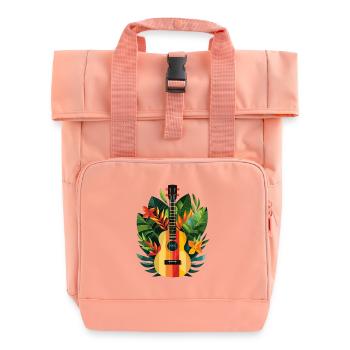 Ukulele Comic Look - Rolltop Rucksack mit zwei Griffen - Chintzrosa - Vorne