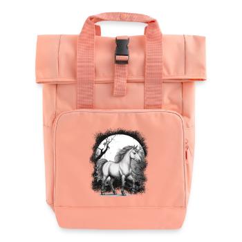 Licorne Licornes Conte de fées Cheval Chevaux Forêt - Sac à dos Roll Top à deux anses - rose liberty - Devant