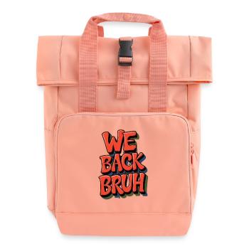 Cheerful Retro Greeting Design - Roll Top Backpack with Two Handles - chintz rose - Front