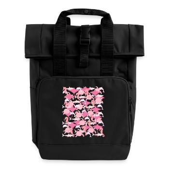 Ocean Camouflage – Meeresleben im Tarnstil - Rolltop Rucksack mit zwei Griffen - Schwarz - Vorne