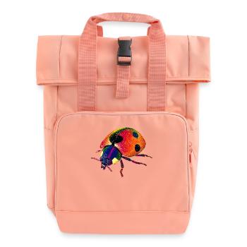 Ladybug Ladybug Insects Colorful Cute Ladybugs - Roll Top Backpack with Two Handles - chintz rose - Front