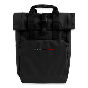 Paris, I love Paris, the City of Light, the capital - Roll Top Backpack with Two Handles - black - Front