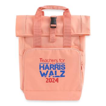 Lehrer für Harris Walz 2024 - Rolltop Rucksack mit zwei Griffen - Chintzrosa - Vorne