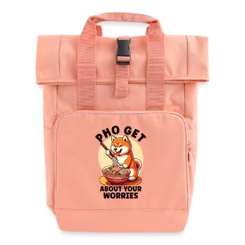 Lustige Pho Shiba Inu - Rolltop Rucksack mit zwei Griffen - Chintzrosa - Vorne