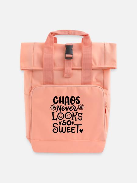 Chaot Chaotisch - Rolltop Rucksack mit zwei Griffen - Chintzrosa