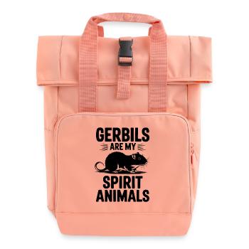 Love Gerbil Saying Racing Rat Gerbil Gift - Roll Top Backpack with Two Handles - chintz rose - Front