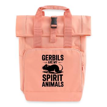 Love Gerbil Saying Racing Rat Gerbil Gift - Roll Top Backpack with Two Handles - chintz rose - Front