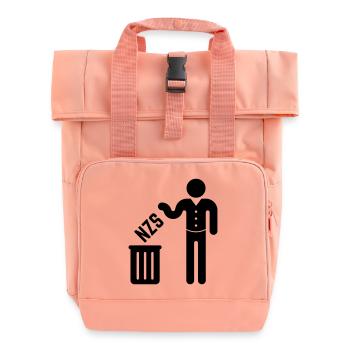 NZS in die Mülltonne / den Müll! (Gegen Rechts, B) - Rolltop Rucksack mit zwei Griffen - Chintzrosa - Vorne