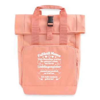 Fußball Mama Lieblingsspieler geboren - Rolltop Rucksack mit zwei Griffen - Chintzrosa - Vorne