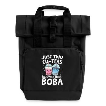 Lustiger Bubble Tea Spruch für einen Bubble Tea - Rolltop Rucksack mit zwei Griffen - Schwarz - Vorne