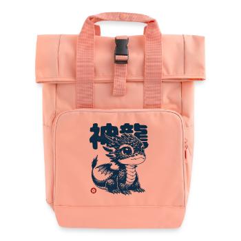 Fantasie-/Sci-Fi Mystischer Drache - Rolltop Rucksack mit zwei Griffen - Chintzrosa - Vorne
