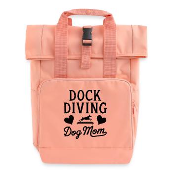 Dock Diving Saying Dog Diving Dock Diving Gift - Roll Top Backpack with Two Handles - chintz rose - Front
