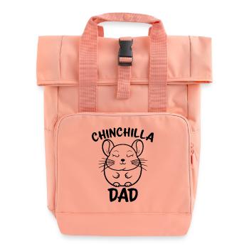 Chinchilla Saying Dad Funny Chinchilla Gift - Roll Top Backpack with Two Handles - chintz rose - Front